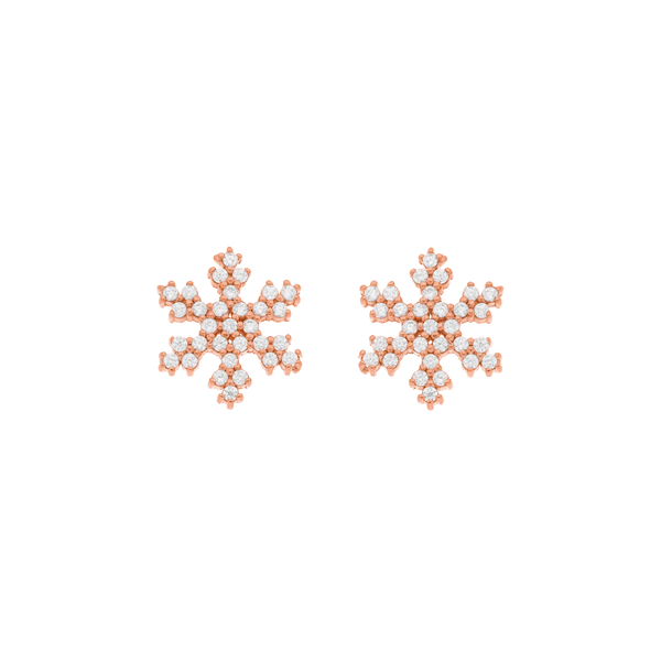 Leaf Jewelry Ohrstecker Snowflake, 18 K Rosegold vergoldet Zeitbegrenzte Promotion
