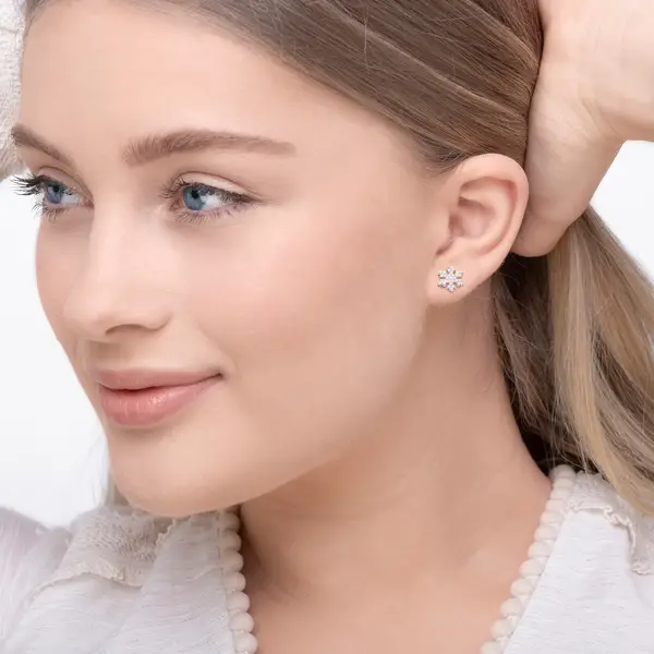 Leaf Jewelry Ohrstecker Snowflake, 18 K Rosegold vergoldet Zeitbegrenzte Promotion