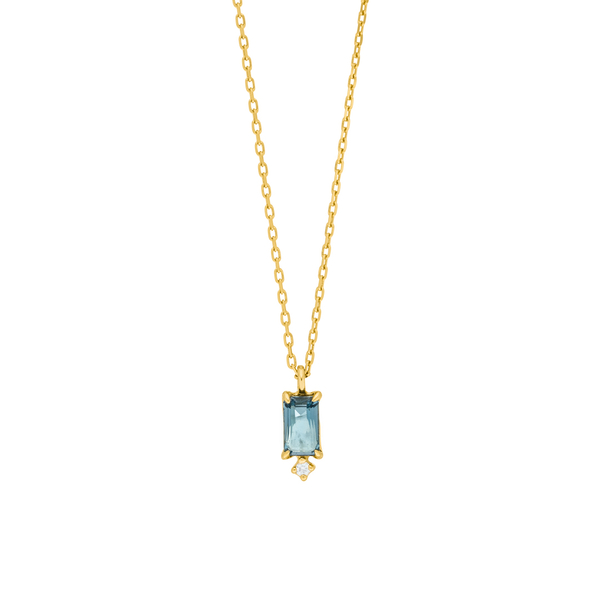 Leaf Jewelry Halskette London Blue Topas, 14K Gelbgold Bis zu 60% Rabatt