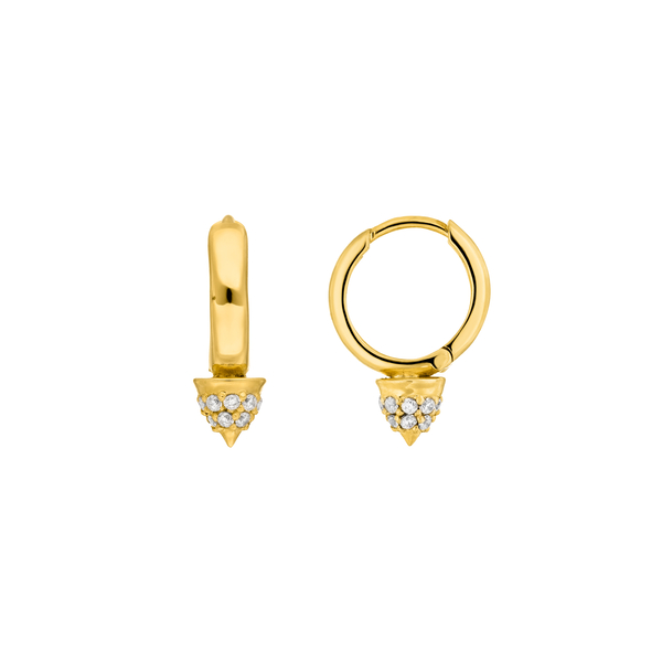 Leaf Jewelry Mini Creole Single Stud, 18 K Gelbgold vergoldet Nur für heute
