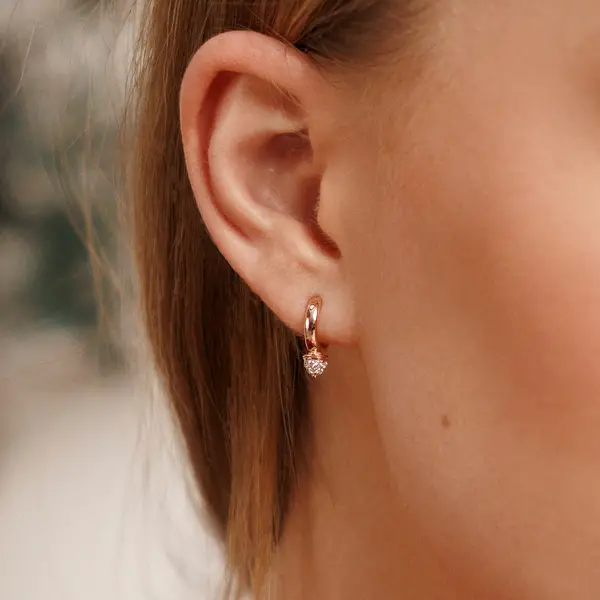 Leaf Jewelry Mini Creole Single Stud, 18 K Gelbgold vergoldet Nur für heute