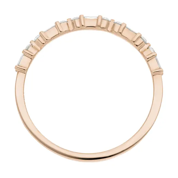 Leaf Jewelry Ring mit Baguette Diamanten, 14K Rosegold Clearance-Verkauf