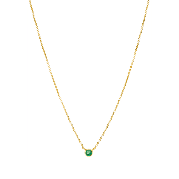 Leaf Jewelry Halskette Smaragd, 14K Gelbgold Speichern exportieren