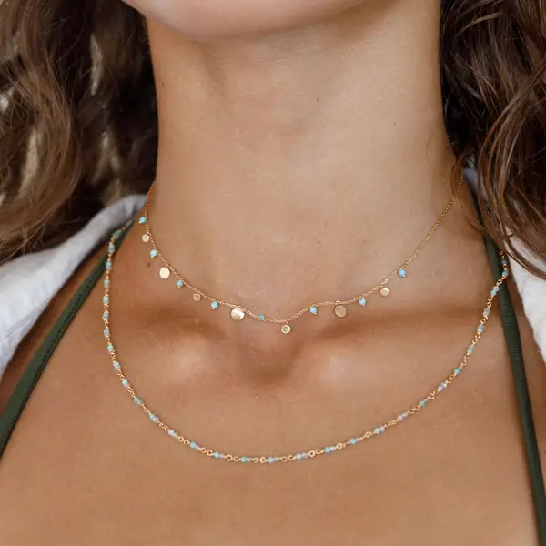 Leaf Jewelry Silber Necklace Set "Ocean Dream", Gelbgold Im Verkauf