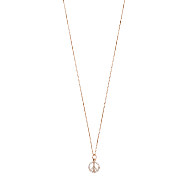 Leaf Jewelry Halskette Peace mit Zirkonia, 18 K Rosegold vergoldet Rabatte dieses Monats