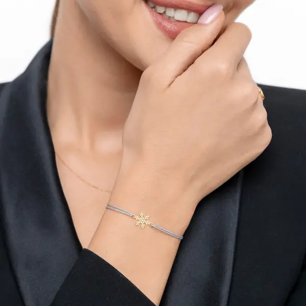 Leaf Jewelry Glücksarmband Snowflake, 18 K Gelbgold vergoldet, Beige Online