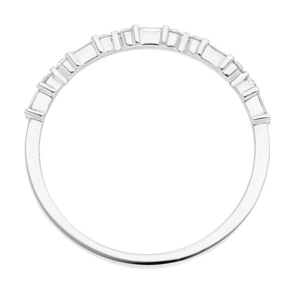 Leaf Jewelry Ring mit Baguette Diamanten, 14K Weißgold Outlet