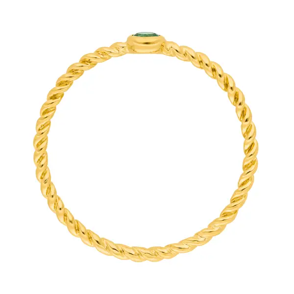 Leaf Jewelry Ring Twist Smaragd, 14K Gelbgold Auslauf