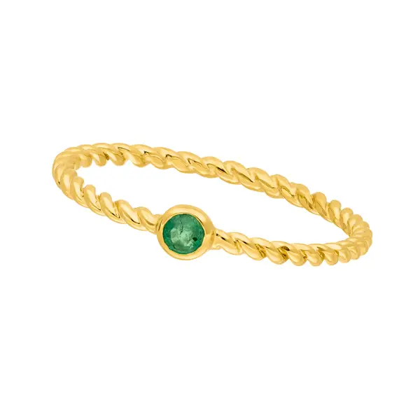 Leaf Jewelry Ring Twist Smaragd, 14K Gelbgold Auslauf