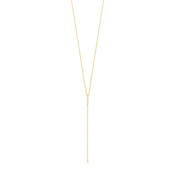 Leaf Jewelry Y-Halskette ICE CUBE, 18 K Gelbgold vergoldet Fabrikverkauf
