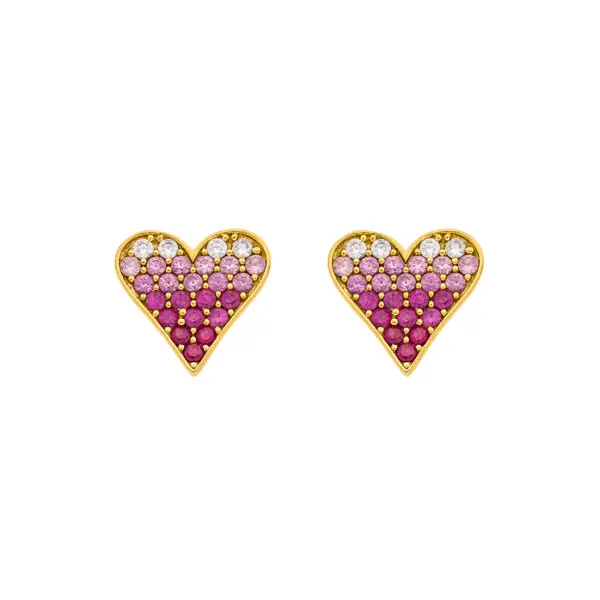 Leaf Jewelry Ohrstecker Pink Valentine, 18 K Gelbgold vergoldet Blitzverkäufe
