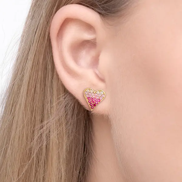 Leaf Jewelry Ohrstecker Pink Valentine, 18 K Gelbgold vergoldet Blitzverkäufe