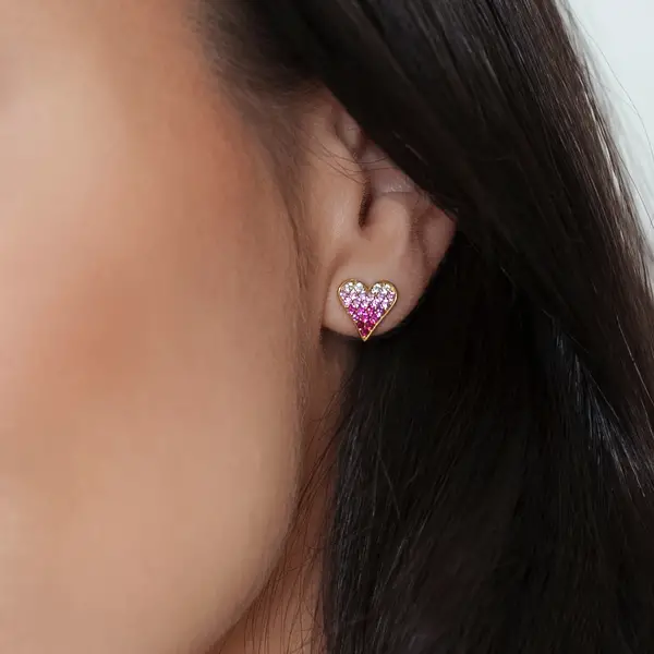 Leaf Jewelry Ohrstecker Pink Valentine, 18 K Gelbgold vergoldet Blitzverkäufe
