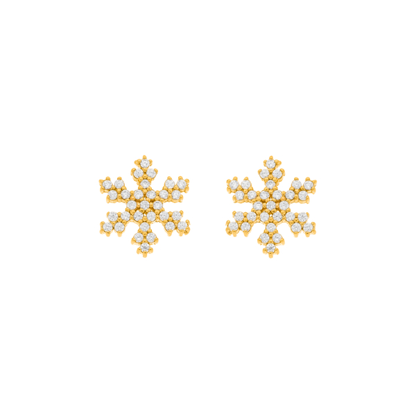 Leaf Jewelry Ohrstecker Snowflake, 18 K Gelbgold vergoldet Limitierter Zeitrabatt
