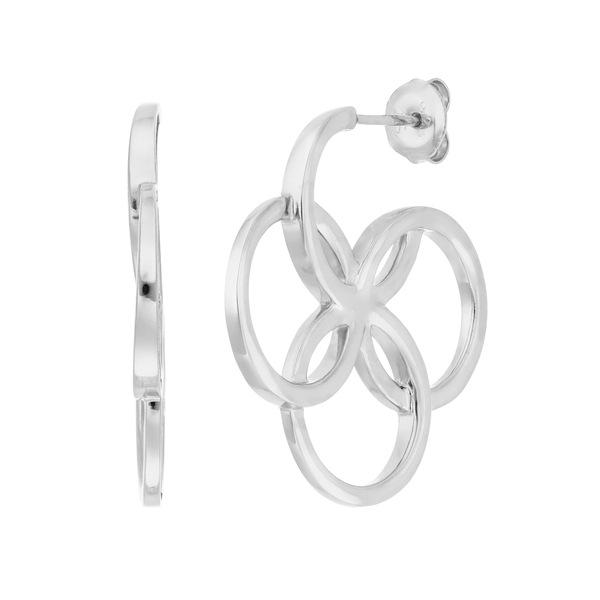 Leaf Jewelry Creolen Clover Charm, klein, 925 Sterlingsilber Fabrikpreis
