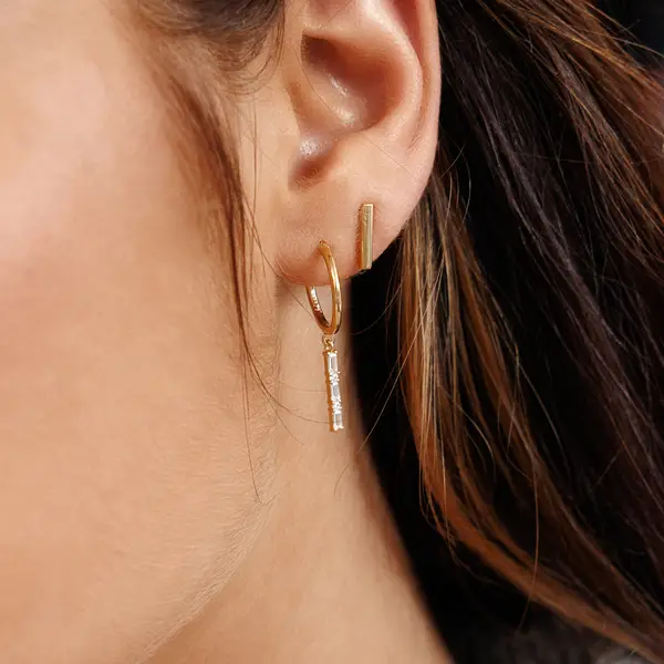 Leaf Jewelry Ohrstecker MINI, Stab, 18 K Gelbgold vergoldet Sonderangebot