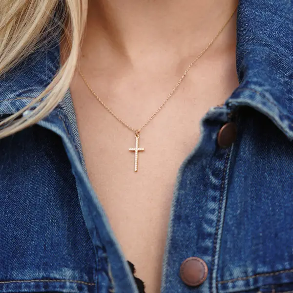 Leaf Jewelry Halskette Kreuz mit Zirkonia, 925 Sterlingsilber Günstig kaufen