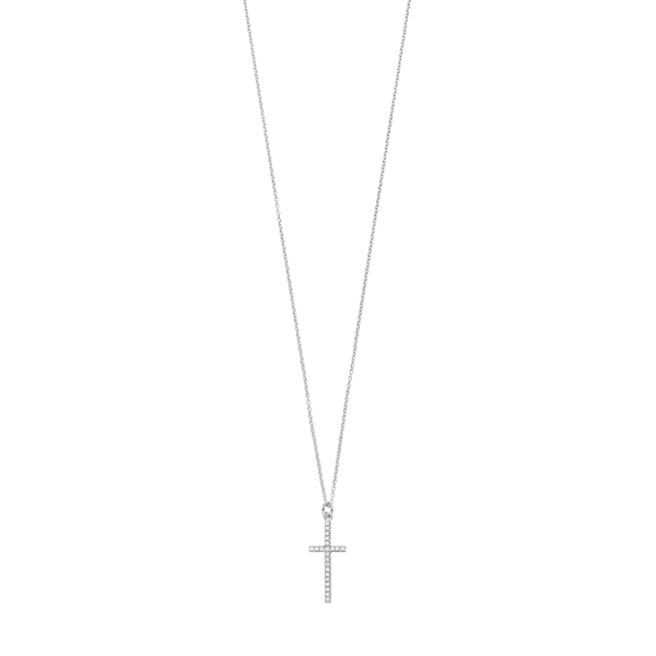 Leaf Jewelry Halskette Kreuz mit Zirkonia, 925 Sterlingsilber Günstig kaufen