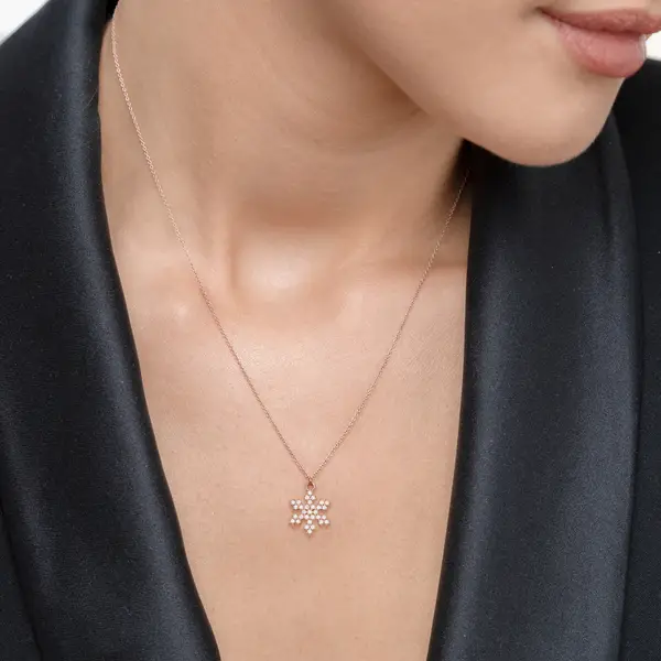 Leaf Jewelry Halskette Snowflake, 18 K Gelbgold vergoldet Begrenztes Angebot