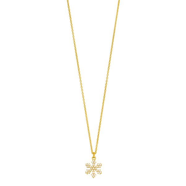 Leaf Jewelry Halskette Snowflake, 18 K Gelbgold vergoldet Begrenztes Angebot