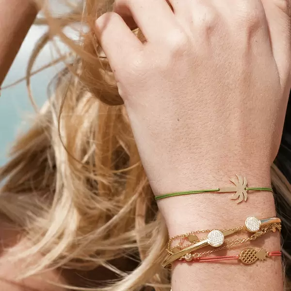 Leaf Jewelry Glücksbändchen Palme, Rosegold vergoldet Exklusive Angebote