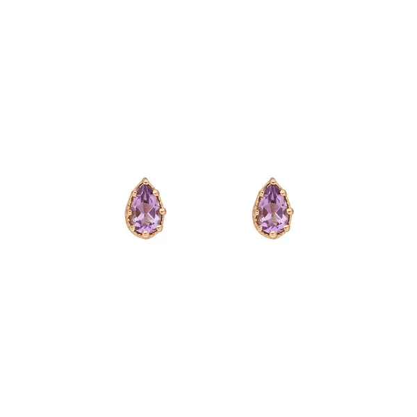 Leaf Jewelry Ohrstecker Drop, Amethyst, 18 K Gelbgold vergoldet Blitzangebot