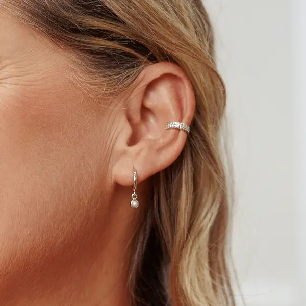 Leaf Jewelry Creole Pure mit Perle, 18 K Rosegold vergoldet Tägliche Deals