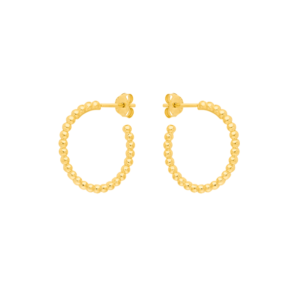 Leaf Jewelry Creole Kugelring, 20mm, 18 K Gelbgold vergoldet Kostenlose Rückgabe