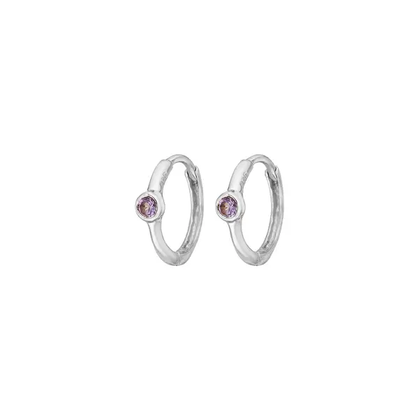 Leaf Jewelry Creole One Gem, Amethyst, 925 Sterlingsilber Neueste Stile