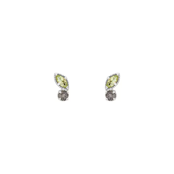 Leaf Jewelry Ohrstecker Two Gems, Peridot, 925 Sterlingsilber Sonderangebot der Fabrik