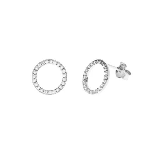Leaf Jewelry Ohrstecker Circle Of Life mit Zirkonia, 925 Sterlingsilber Nur noch ein Tag übrig