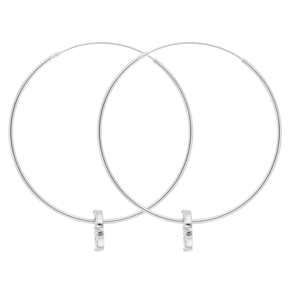 Leaf Jewelry Creolen Zirkonia Flower, 925er Silber 50% Rabatt mit kostenlosem Versand
