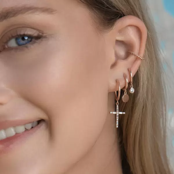 Leaf Jewelry Ear Mix, 5-er Set, 18 K Rosegold vergoldet Black Friday Preise
