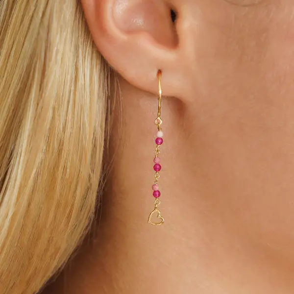 Leaf Jewelry Ohrhänger Rubin, 18 K Gelbgold vergoldet Im Verkauf