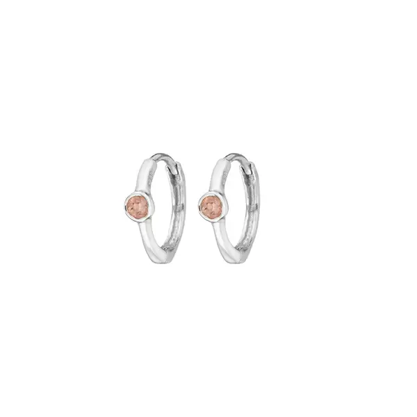 Leaf Jewelry Creole One Gem, Rosenquarz, 925 Sterlingsilber zollfrei