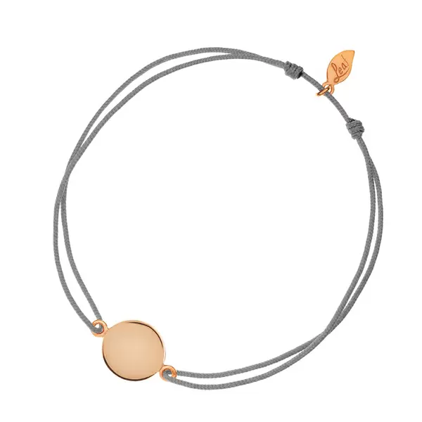 Leaf Jewelry Glücksbändchen Slices, Silber rosé vergoldet, Grau Auslauf
