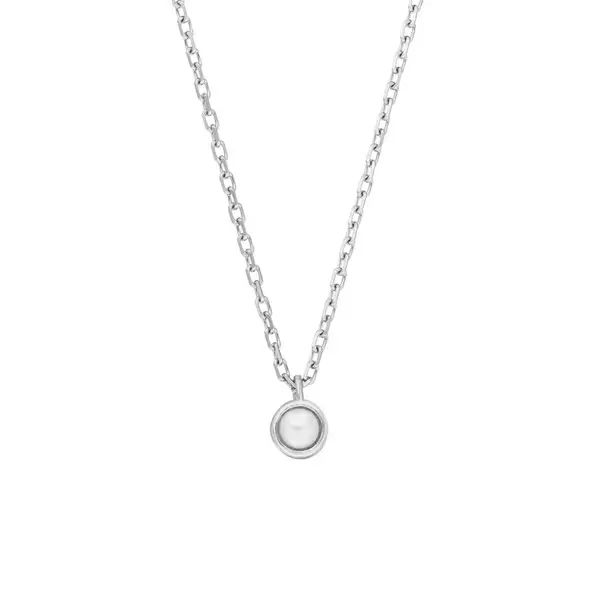 Leaf Jewelry Halskette Pure mit Perle, 925 Sterlingsilber, rhodiniert Hotsell