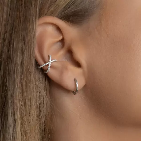 Leaf Jewelry Mini-Klappcreolen, 18 K Rosegold vergoldet Günstiger Verkauf