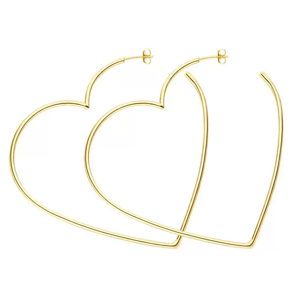 Leaf Jewelry Creole Herz, 60mm, 18K Gelbgold vergoldet Fabrik Onlineshop