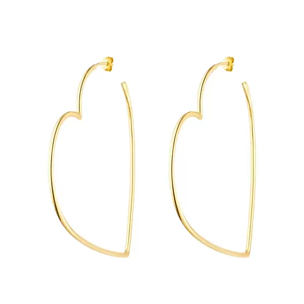 Leaf Jewelry Creole Herz, 60mm, 18K Gelbgold vergoldet Fabrik Onlineshop