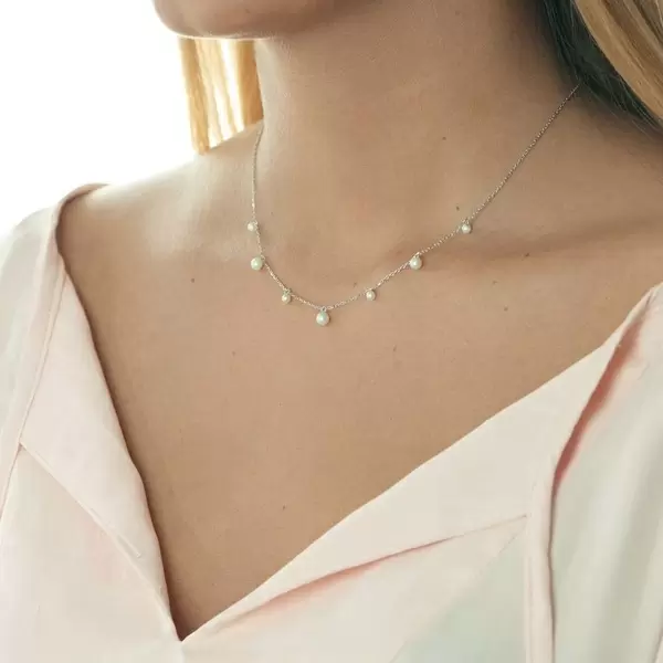 Leaf Jewelry Halskette Rain Drop, 925 Sterlingsilber, Perle Rabatt