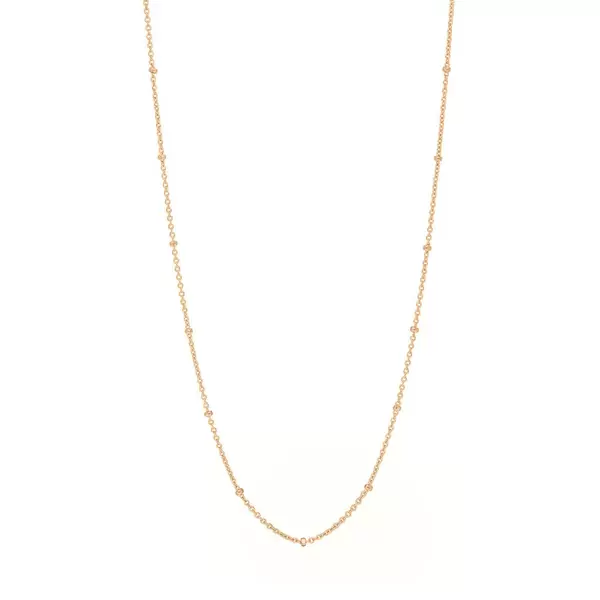 Leaf Jewelry Gliederkette mit Kugeln, 55cm, 18 K Rosegold vergoldet Begrenztes Angebot
