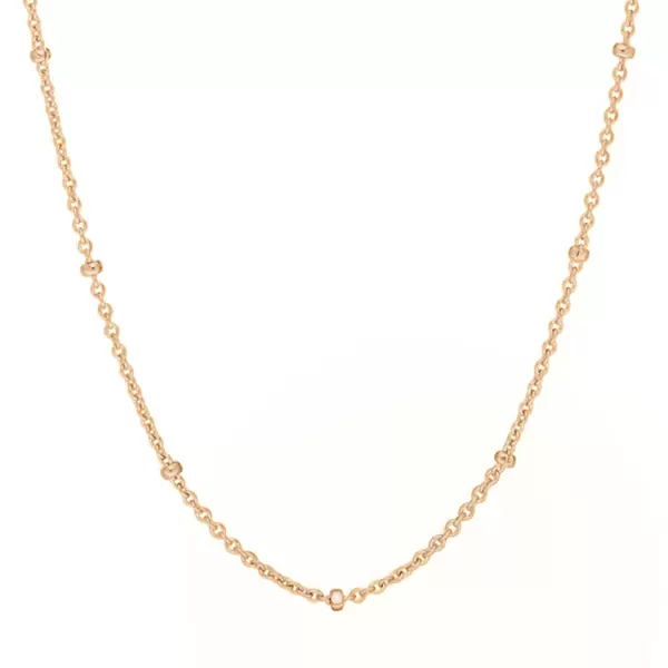 Leaf Jewelry Gliederkette mit Kugeln, 55cm, 18 K Rosegold vergoldet Begrenztes Angebot