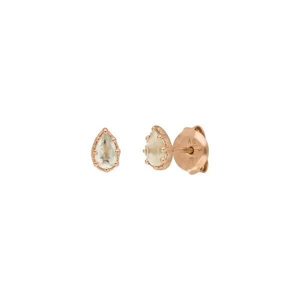 Leaf Jewelry Ohrstecker Drop, Prehnit, 18 K Rosegold vergoldet Vatertagsangebot