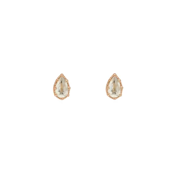 Leaf Jewelry Ohrstecker Drop, Prehnit, 18 K Rosegold vergoldet Vatertagsangebot