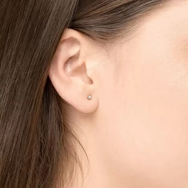 Leaf Jewelry Ohrstecker MINI Pure 18 K Gelbgold vergoldet, 18 K Rosegold vergoldet Valentinstagsangebot