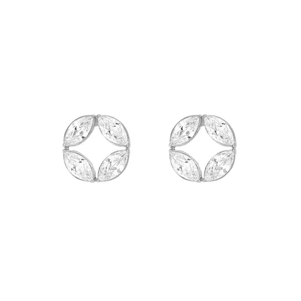 Leaf Jewelry Ohrstecker Zirkonia Flower, 925 Sterlingsilber Lagerräumung