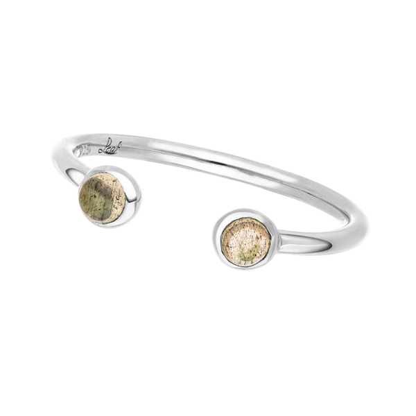 Leaf Jewelry Silber Open Ring, Labradorit Zeitlich begrenztes Angebot