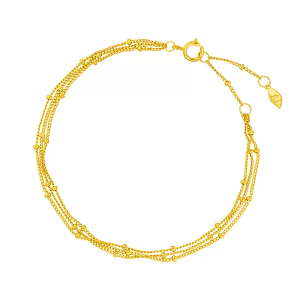 Leaf Jewelry Silber Armkette, WATERFALL, Gelbgold Kostenlose Rückgabe