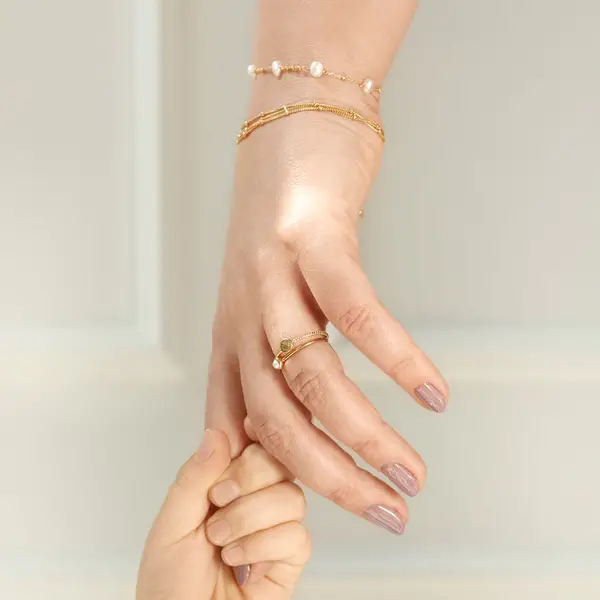 Leaf Jewelry Silber Armkette, WATERFALL, Gelbgold Kostenlose Rückgabe